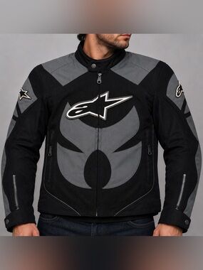 Alpinestars Motorcycle Riding Jacket Black Gray Mens Large Mesh Moto Racing